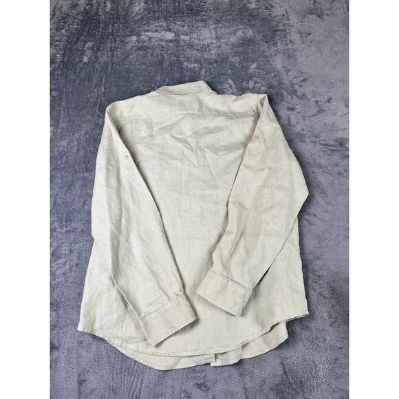 Lauren Ralph Lauren women’s large 100% linen button up long sleeve shirt excel - Picture 4 of 8